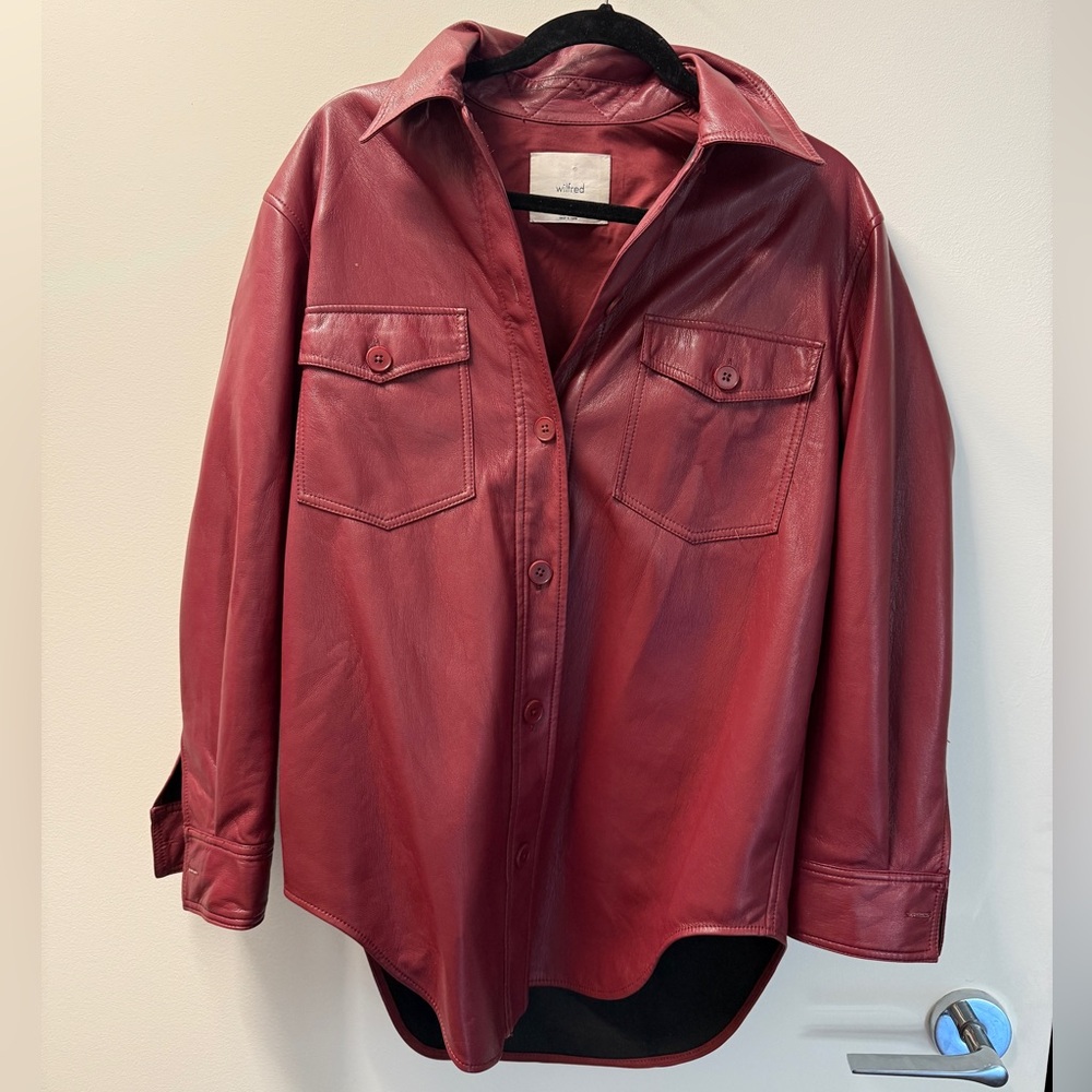 Wilfred Deep Red Leather Jacket